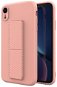 Kickstand silikónový kryt na iPhone XR, ružový - Kryt na mobil