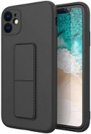 Kickstand silikonový kryt na Samsung Galaxy A12, černý - Phone Cover