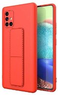 Kickstand silikonový kryt na Samsung Galaxy A71, červený - Phone Cover