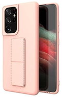 Kickstand silicone cover for Samsung Galaxy S21 Ultra 5G, pink - Phone Cover