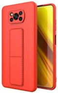 Kickstand silikonový kryt na Xiaomi Poco X3 / X3 Pro, červený - Phone Cover