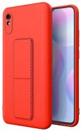 Kickstand silikonový kryt na Xiaomi Redmi 9A, červený - Phone Cover