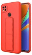 Kickstand silikonový kryt na Xiaomi Redmi 9C, červený - Phone Cover