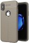 Litchi Pattern gumové pouzdro na iPhone X/XS, šedé - Phone Case
