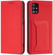 Puzdro na mobil Magnet Card knižkové kožené puzdro na Xiaomi Redmi Note 11 Pro 4G/5G, červené - Pouzdro na mobil