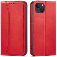 Magnet Fancy knížkové kožené pouzdro na iPhone 13 mini, červené - Phone Case
