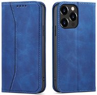 Magnet Fancy knížkové kožené pouzdro na iPhone 13 Pro Max , modré - Phone Case