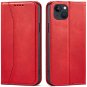 Magnet Fancy knížkové kožené pouzdro na iPhone 13, červené - Phone Case