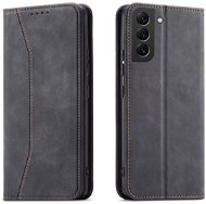 Magnet Fancy knížkové kožené pouzdro na Samsung Galaxy S22 Plus, černé - Phone Case