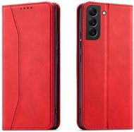 Magnet Fancy knížkové kožené pouzdro na Samsung Galaxy S22 Plus, červené - Phone Case
