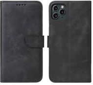 Magnet knížkové kožené pouzdro na iPhone 11 Pro, černé - Phone Case