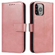 Magnet knížkové kožené pouzdro na iPhone 13 Pro Max, růžové - Phone Case