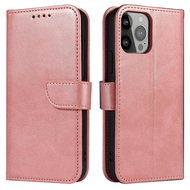Magnet knížkové kožené pouzdro na iPhone 13, růžové - Phone Case