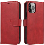 Magnet knížkové kožené pouzdro na iPhone 14 Pro, červené - Phone Case