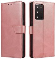 Magnet knížkové kožené pouzdro na Samsung Galaxy Note 20 Ultra, růžové - Phone Case