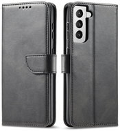 Magnet knížkové kožené pouzdro na Samsung Galaxy S21 5G, černé - Phone Case