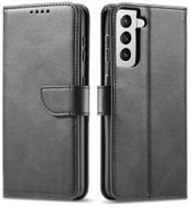 Magnet knížkové kožené pouzdro na Samsung Galaxy S21 Plus 5G, černé - Phone Case
