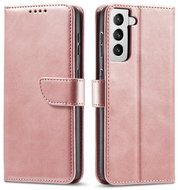 Magnet knížkové kožené pouzdro na Samsung Galaxy S21 Plus 5G, růžové - Phone Case