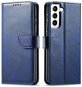 Magnet knížkové kožené pouzdro na Samsung Galaxy S22 Ultra, modré - Phone Case