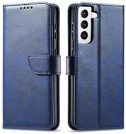 Magnet knížkové kožené pouzdro na Samsung Galaxy S22, modré - Phone Case