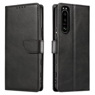 Magnet knížkové kožené pouzdro na Sony Xperia 5 III, černé - Phone Case