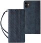 Magnet Strap knižkové kožené puzdro na iPhone 12, modré - Puzdro na mobil