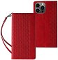 Magnet Strap knížkové kožené pouzdro na iPhone 13 Pro Max, červené - Phone Case