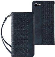 Magnet Strap knížkové kožené pouzdro na iPhone 7 / 8 / SE 2022 / SE 2020, modré - Phone Case