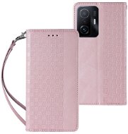 Magnet Strap knižkové kožené puzdro na Samsung Galaxy A12 5G, ružové - Puzdro na mobil