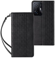 Magnet Strap knížkové kožené pouzdro na Samsung Galaxy A52 5G, černé - Phone Case
