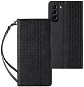 Magnet Strap knížkové kožené pouzdro na Samsung Galaxy S22 Plus, černé - Phone Case