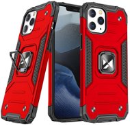 Ring Armor plastový kryt na iPhone 12 / 12 Pro, červený - Phone Cover