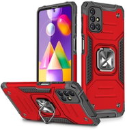 Ring Armor plastový kryt na Samsung Galaxy M31s, červený - Phone Cover