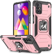 Ring Armor plastový kryt na Samsung Galaxy M31s, růžový - Phone Cover