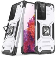 Ring Armor plastový kryt na Samsung Galaxy S21 Ultra 5G, stříbrný - Phone Cover