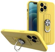 Ring silikonový kryt na iPhone 12 Pro, žlutý - Phone Cover