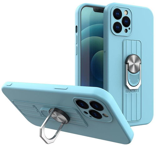 Ring silikonový kryt na iPhone 7 / 8 / SE 2022 / SE 2020, světlomodrý - Phone Cover - Main image