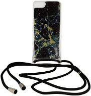 Rope Glitter silikonový kryt se šňůrkou na iPhone 12 / 12 Pro, černý - Phone Cover