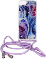 Rope Glitter silikonový kryt se šňůrkou na iPhone 12 / 12 Pro, modrý - Phone Cover