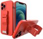 Rope silikonový kryt na Samsung Galaxy A12, červený - Phone Cover