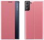 Sleep Case Smart Window knižkové puzdro na Samsung Galaxy S21 FE, ružové - Puzdro na mobil