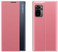 Sleep Case Smart Window knížkové pouzdro na Xiaomi Redmi Note 10 / 10S, růžové - Phone Case