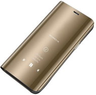 Smart Clear View knížkové pouzdro na LG K51S / K41S, zlaté - Phone Case