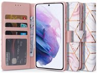 Tech-Protect Wallet knižkové puzdro na Samsung Galaxy S21 FE, marble - Puzdro na mobil