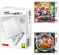 Nintendo NEW 3DS Pearl White + Mario Superstars + YO-KAI WATCH 2: Bony Spirits - Game Console