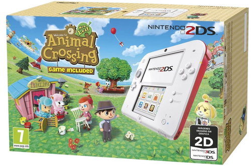  Nintendo 2DS White &amp; Red + Animal Crossing  - Game Console - Main image