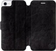 Flip case for Apple iPhone 8 in Black & Orange with orange interior - Phone Cover