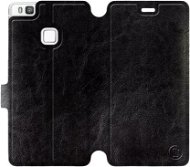 Flip puzdro na mobil Huawei P9 Lite vo vyhotovení  Black & Gray so sivým vnútrom - Kryt na mobil