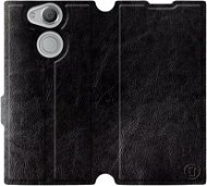 Kryt na mobil Flip puzdro na mobil Sony Xperia XA2 vo vyhotovení Black & Gray so sivým vnútrom - Kryt na mobil