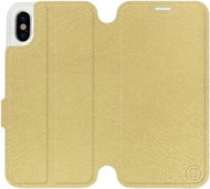Flip case for Apple iPhone X in Gold&Gray with grey interior - Phone Cover